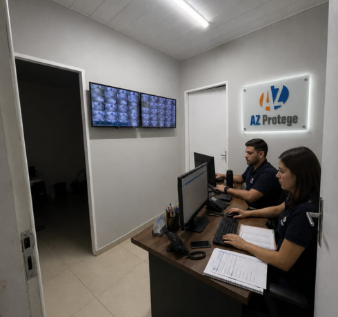 Equipe técnica AZ Protege em operação
